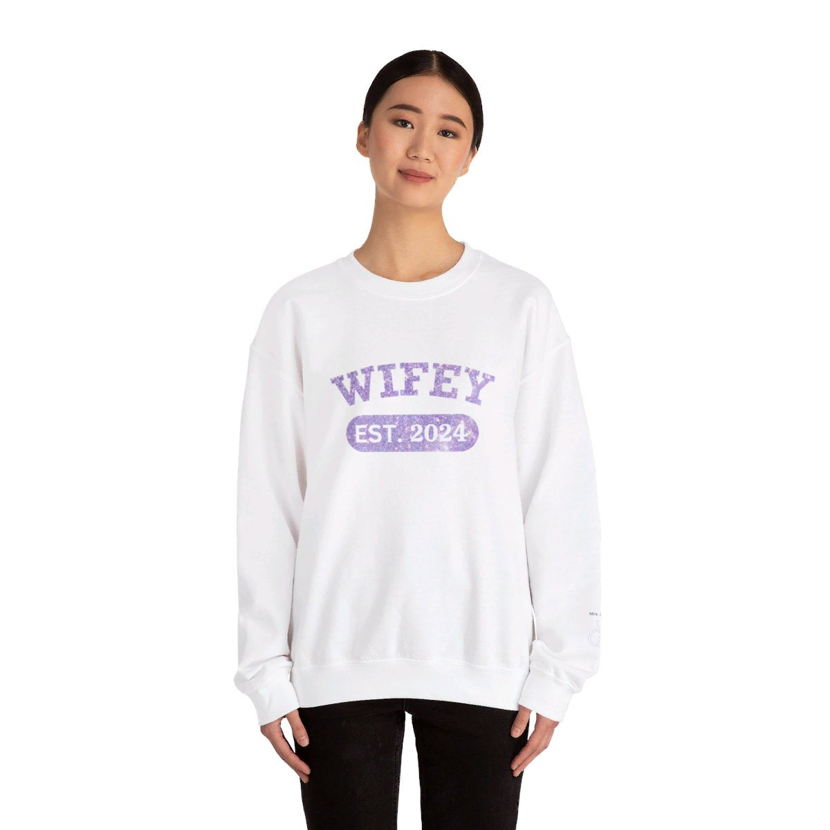 Personlized Wifey EST. Crewneck Sweatshirt